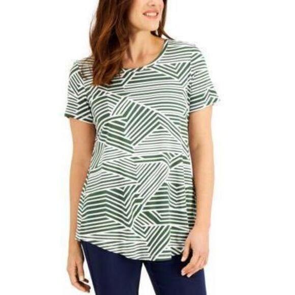 JM Collection Memphis Striped Top Bloom Cactus Combo S - Picture 1 of 1